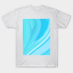 abstract turquoise and blue waves pattern T-Shirt